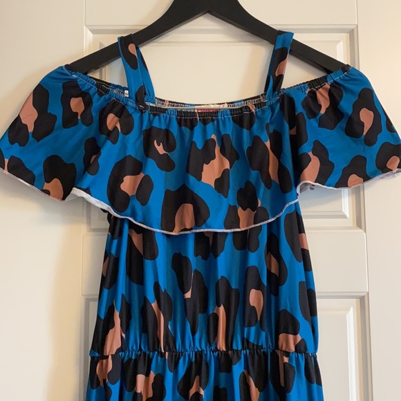 Blue Leopard print dress - Picture 2 of 5